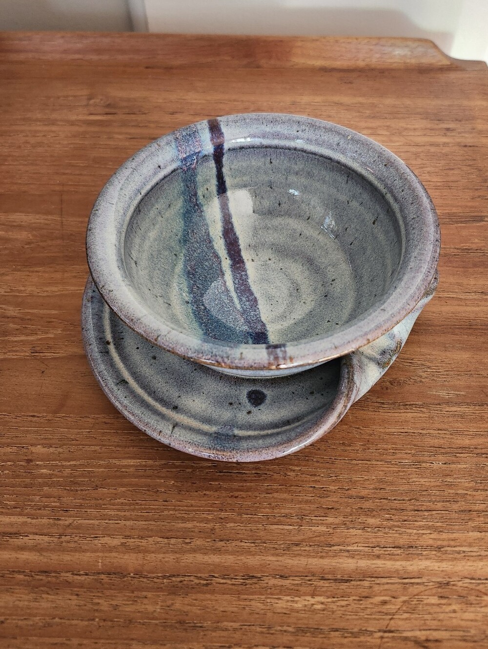 Handcrafted Pottery Chip And Dip Bowl